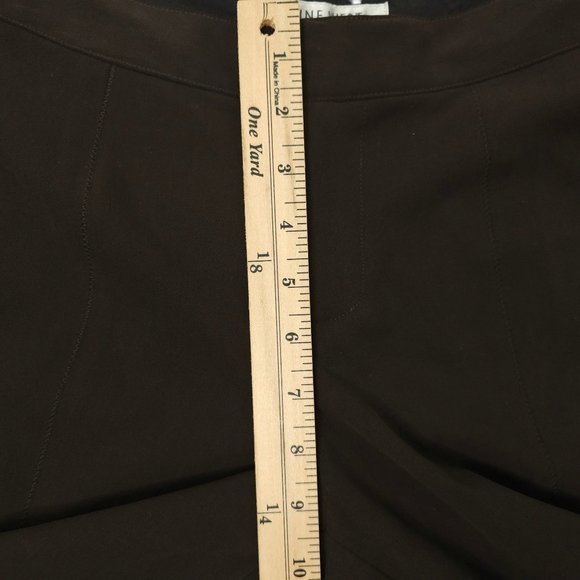 Nine West Essentials Pants Womens Sz 2 Stretch Mid Rise Flat Front Espresso NEW - Picture 4 of 12